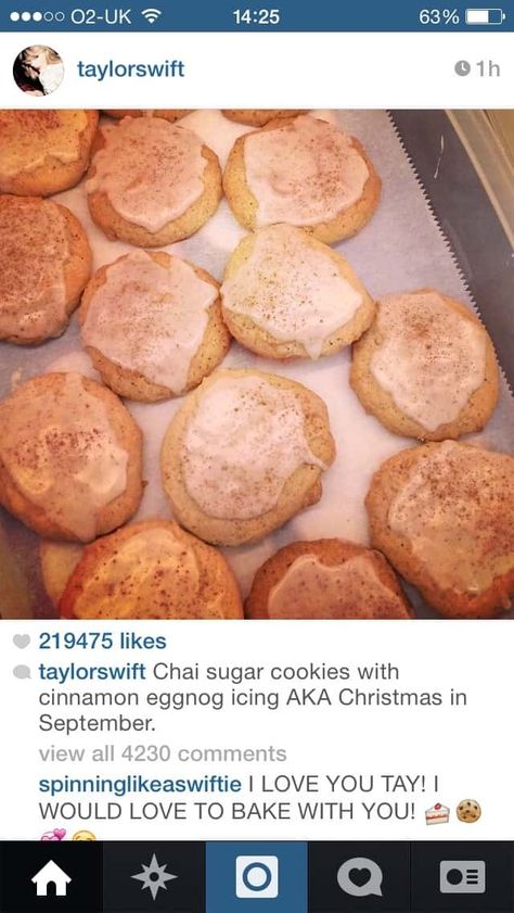 Taylor Swift chai tea cookies Chai Tea Cookies, Chai Cookies Recipe, Chai Sugar Cookies, Chai Cookies, Cookies From Scratch, Sugar Cookie Mix, Bakers Gonna Bake, Vanilla Sugar Cookie, Best Sugar Cookies