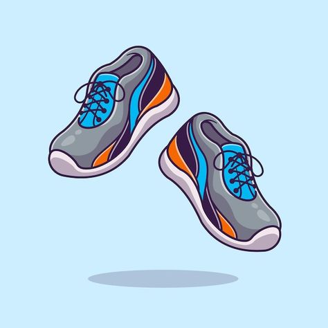 Running Shoes Illustration, Shoes Vector, Shoes Cartoon, Illustration Flat, Cartoon Shoes, Learning Design, Cartoon Illustration, Vector Pattern, Cartoon Kids