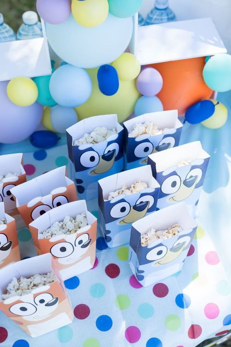 Bluey Theme Goodie Bags, Blue Goodie Bags, 3rd Birthday Party Bluey, Bluey 1st Birthday Party For Boys, Bluey Birthday Party One Year Old, Bluey Goodie Bags, Bluey Second Birthday Party, Bluey Themed First Birthday Party, Second Birthday Bluey