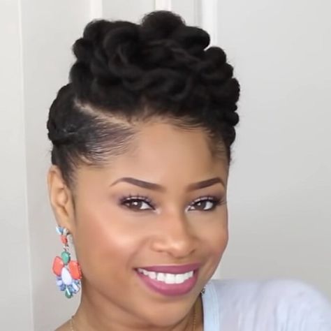 15 Natural Hairstyles to Slay Your Wedding Day | NaturallyCurly.com Natural Hair Updos, Updo Cabello Natural, Afro Hair Bun, Natural Hair Updo Wedding, Black Hair Updo Hairstyles, Natural Wedding Hairstyles, Natural Hair Bun Styles, Marley Hair, Natural Hair Twists