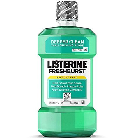 Amazon.com : Listerine Freshburst Antiseptic Mouthwash with Germ-Killing Oral Care Formula to Fight Bad Breath, Plaque and Gingivitis, 500 mL Listerine Mouthwash, Listerine Cool Mint, Antiseptic Mouthwash, Best Mouthwash, Bad Breath Remedy, Breath Mints, Mouthwash, Oral Hygiene, Oral Care