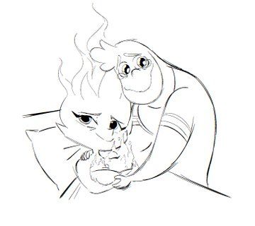 Ember X Wade, Ember Elemental, Elemental Fanart, Disney Elemental, Wade Ripple, Pixar Studios, Animated Movies Characters, Fairytale Creatures, Disney Ships