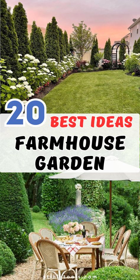 Embrace the beauty of a Farmhouse Garden with 20 innovative landscaping and decor ideas. This comprehensive guide covers everything from small garden designs to larger, rustic landscapes. Learn how to use beds, fences, and sheds to enhance your space. Find inspiration in Australian and Coastal styles, combining modern and country elements for a unique look. Ideal for garden enthusiasts looking to infuse their outdoor space with charm and elegance. Farmhouse Garden Landscaping, Whimsical Landscaping, Pergola Landscaping, Vintage Kitchen Decor Ideas, Farmhouse Garden Ideas, Farmhouse Landscaping Ideas, Farmhouse Gardens, Farm Landscaping, Landscape Ideas Front Yard Curb Appeal