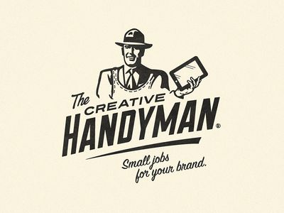 The Creative Handyman - Branding Proposal Handyman Branding, Logo Tim, Handyman Logo, Roofing Business, Inspiration Logo Design, Handy Man, Vintage Logos, Proposal Design, Woodworking Logo