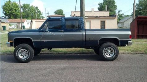 Lifted square body crew cab. Squarebody Chevy, Truck Chevy, 87 Chevy Truck, Chevy K10, C10 Chevy Truck, Lifted Chevy Trucks, Lifted Chevy, Chevy Pickup Trucks, Truck Yeah