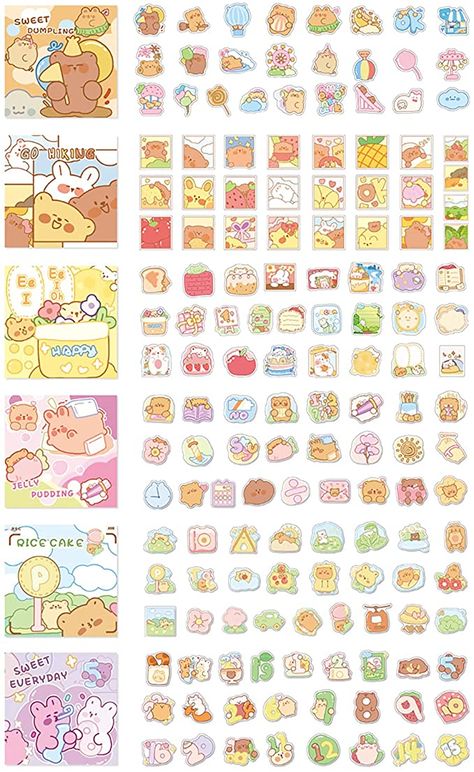 Yellow Kawaii Stickers, Cute Yellow Stickers Printable, Cute Decorations For Notes, Kilonotes Sticker, Kawaii Stickers Printable Scrapbooking, Cartoon Stickers Printable, Sticker Ideas Cute, Cute Stickers Printable Kawaii, Cute Stickers To Print