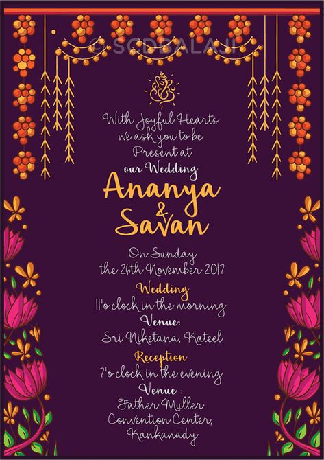 Indian Brides and Grooms' Wedding Invitation Designs on Behance E Card Design, Wedding Card Wordings, Hindu Wedding Invitation Cards, Wedding Card Design Indian, Marriage Invitation Card, Engagement Invitation Cards, Hindu Wedding Invitations, Design For Wedding, Wedding Invitation Background