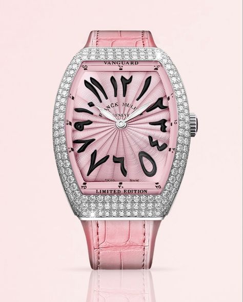 Frank Muller vanguard lady Alfardan limited edition watch Frank Muller, Franck Muller Watches, Gold Diamond Watches, Franck Muller, Diamond Watch, Ladies Watch, Rose Gold Diamonds, Pink Leather, Luxury Watch