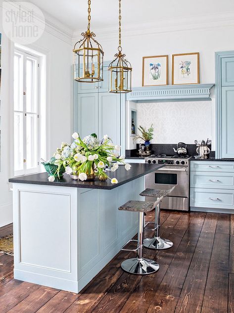 Blue Kitchen Cabinets, Cottage Style Home, Cottage Style Homes, Cottage Kitchens, Blue Cabinets, Blue Kitchen, Blue Kitchens, Kitchen Collection, Kitchen Colors