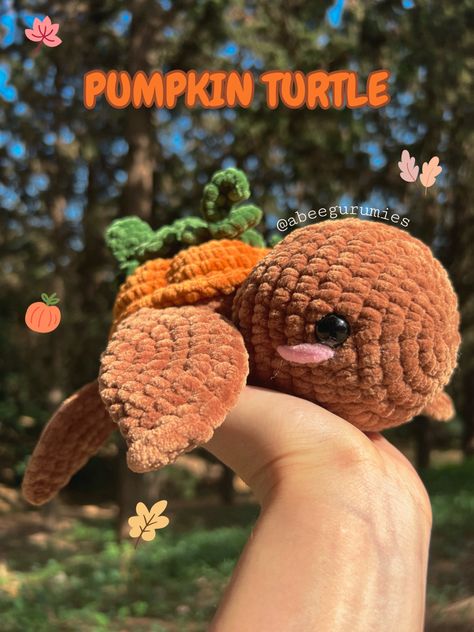 amigurumi turtle Crochet Pumpkin Turtle Pattern, Pumpkin Turtle Crochet Pattern, Turtles Crochet Pattern Free, Pumpkin Turtle Crochet Pattern Free, Halloween Turtle Crochet, Fall Amigurumi Patterns, Crochet Amigurumi Free Patterns Halloween, Turtle Pattern Crochet, Pumpkin Turtle Crochet