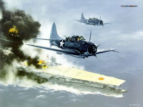 Battle Of Midway, The Art Of Flight, Wwii Airplane, Wwii Fighters, Military Artwork, Airplane Art, Aircraft Art, Ww2 Aircraft, Nose Art