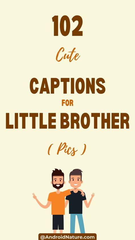 Show some love (or tease a little) with these cute & funny captions for your little brother! Perfect for Instagram pics & birthday posts. Little Brother Captions, Brother Captions Instagram, Cute Funny Captions, Night Out Captions, Best Captions For Instagram, Best Captions, Siblings Goals, Cute Captions, Friends Coffee