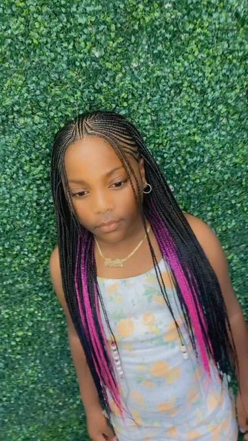 Fulani Braids For Kids, Fulani Braids With Color, Kids Fulani Braids, Braids With Color, Toddler Braids, Colored Braids, Kids' Braids, Fulani Braids, Braids With Beads