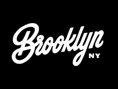 Brooklyn Image, Ny Logo, Minimal Shirt Design, Nike Noir, Brooklyn Design, Hand Lettering Logo, Typographic Logo Design, Typography Love, Word Mark Logo