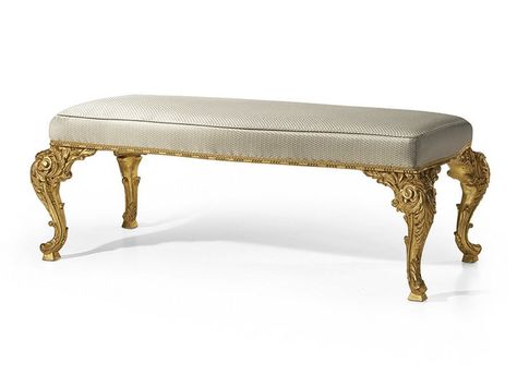 Upholstered fabric bench MG 3220 by OAK Industria Arredamenti Backless Couch, Rococo Sofa, Antique French Chairs, Dark Dining Room, Fine Antique Furniture, French Bench, Caracole Furniture, Thomasville Furniture, Classical Furniture