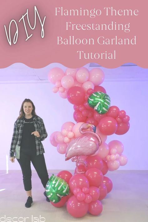 Want to jazz things up flamingo style? In this video we'll show you how to make a gorgeous organic balloon garland using just a lamp base! Balloon Garland Tutorial, Balloon Tutorials, Garland Tutorial, Flamingo Theme, Diy Balloon, Balloon Columns, Balloon Diy, Lamp Base, Balloon Garland