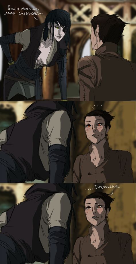 LET ME ROMANCE YOU CASS Cassandra Dragon Age, Cassandra Pentaghast, Dragon Age 4, Dragon Age Comics, Da Inquisition, Solas Dragon Age, Dragon Age Funny, Dragon Age Romance, Dragon Age Characters