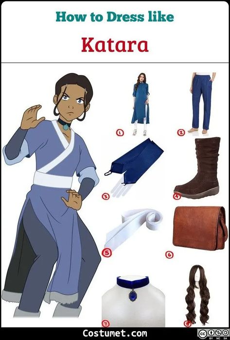 Waterbender Katara Costume for Cosplay & Halloween 2020 Avatar Cosplay Katara, Avatar And Katara Costume, Avatar Katara Costume, Katara Cosplay Diy, Atla Halloween Costumes, Katara Costume Diy, Katara Halloween Costume, Katara Dress, Waterbender Outfit