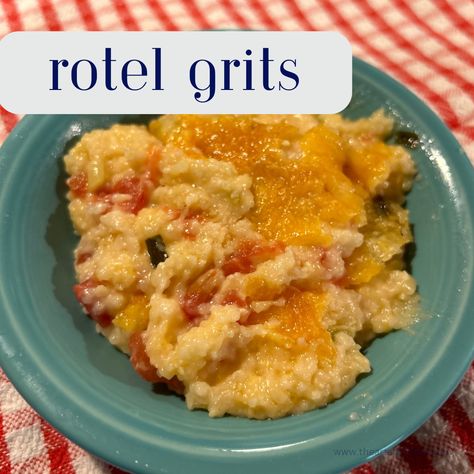 This recipe is the perfect southern side dish! Cheesy Rotel Grits recipe will be a favorite! Rotel Grits, Southern Grits Recipe, Southern Grits, C Sharp, Southern Side Dishes, Grits Recipe, Stick Butter, Sharp Cheddar, Breakfast Recipes Casserole