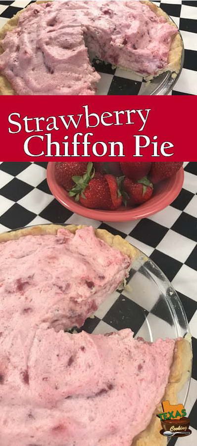 Strawberry Chiffon Pie recipe Chiffon Pie Recipe, Shaker Lemon Pie, Strawberry Chiffon, Chiffon Pie, Butterscotch Pie, Special Meals, Italian Pizza Recipe, Pastry Shells, Potluck Dishes