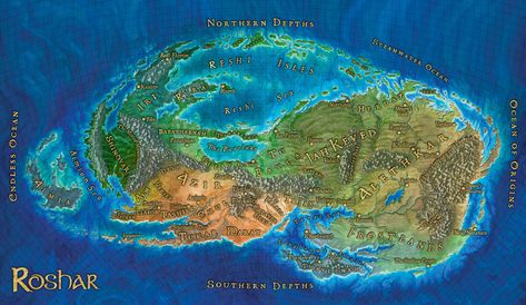 Words Of Radiance, The Way Of Kings, Fantasy World Map, Stormlight Archive, Brandon Sanderson, Fantasy Map, Fantasy Novel, Fantasy Artist, Interior Art