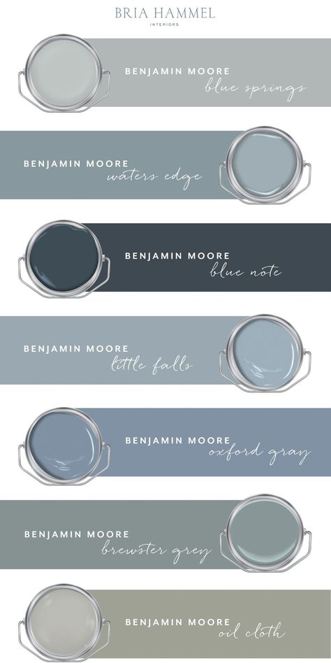 Gray Blue Paint Colors, Bria Hammel Interiors, Bria Hammel, Blue Gray Paint Colors, Gray Paint Colors, Blue Gray Paint, House Paint Interior, Paint Color Inspiration, House Color Palettes