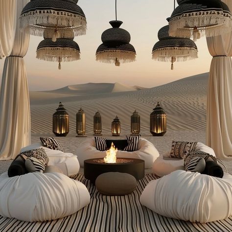 Bedouin Aesthetic, Arabian Outdoor Seating, Arabic Cafe, Ysl House Marrakech, Luxury Hotel Outdoor Lounge, Desert Luxury Camp Morocco, Sahara Desert Luxury Camp, Desert Paradise, Arabic Majlis