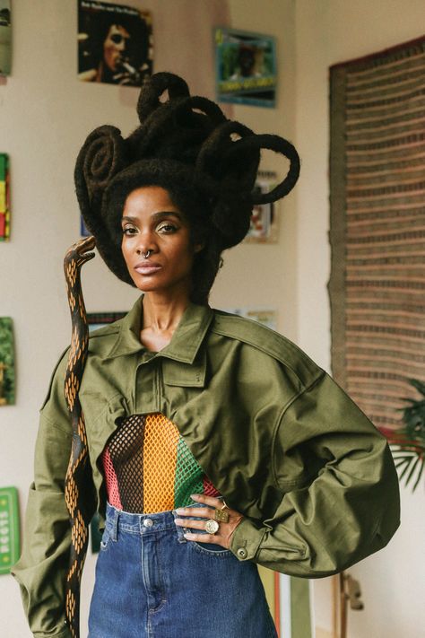 Loc Goals, Character Descriptions, Hair Like Wool, Rastafarian Culture, New York Model, Beautiful Dreadlocks, Short Locs Hairstyles, Vintage Vest, Funny Face