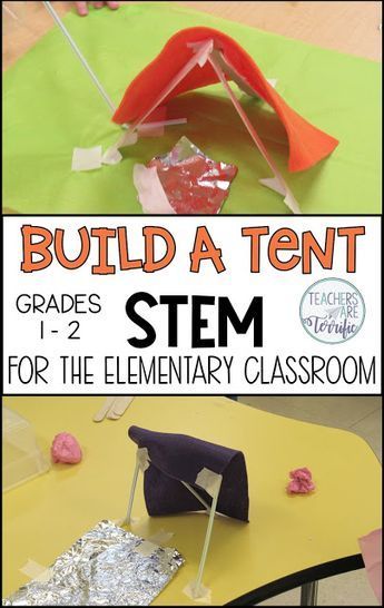 STEM for First Grade! The post includes five ideas with books as the inspiration for STEM projects. Includes details and materials lists! #teachersareterrific #readingandstem 1st Grade Stem Challenge, 2nd Grade Pbl Projects, Stem For First Grade, Stem First Grade, Stem 1st Grade, Camping Stem Activities, Camping Art Projects, Reading Camp Ideas, First Grade Science Projects