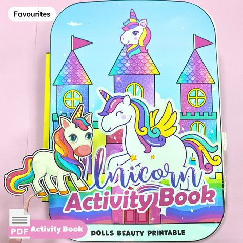 Katemade Unicorn House, Unicorn Paper Doll House, Unicorn Quiet Book, Mermaid Coloring Book For Kids, Diy Montessori Toys, Unicorn Books For Kids, Paper Doll House, Activities For Girls, Kids Activity Books