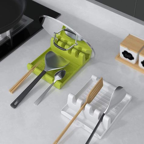 Best Kitchen Gadgets Found on TikTok 2020 | POPSUGAR Food Green Kitchen Utensils, Cooking Organization, Kitchen Utensil Rack, Spatula Holder, Order Kitchen, Dirty Kitchen, Kitchen Utensil Organization, Utensil Rack, Kitchen Spatula