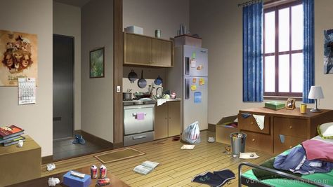 Gacha Backgrounds Bedroom, Backgrounds Bedroom, Anime Houses, Anime House, Gacha Backgrounds, Episode Interactive Backgrounds, Anime Places, Bedroom Drawing, Messy House