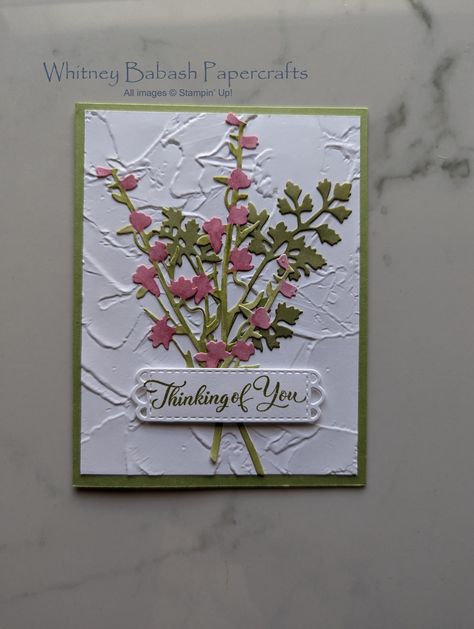 Quiet Meadow Dies Stampin Up Cards, Thoughtful Wishes Stampin Up Cards, Stampinup Cards Newest, Dainty Delight, Painted Lavender, Handmade Greeting Card Designs, Flowers Cards, Sympathy Cards Handmade, Tim Holtz Cards