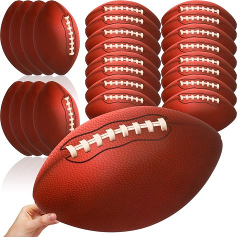 PRICES MAY VARY. Abundant Quantity for Football Party: with 100 pieces of football party decorations included in each package, you can easily create a classic and immersive football themed atmosphere that will leave your guests an unforgettable memory Funny Designs: these football cutouts feature playful and cute designs, and you can consider them as desk tags, invitation postcard for craft projects and games, and write the names of the players on the other side which does not have the cover fil Football Field Decorations Homecoming, Football Homecoming Ideas, Football Locker Decorations High School, Football Cutouts, Football Banquet Decorations, Birthday Sports Theme, Football Locker Decorations, Tailgate Party Decorations, Sports Theme Party