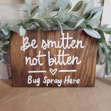 This listing is for a beautiful, hand painted wood wedding sign. Size: 12x8 in.  HOW TO ORDER: If you would like a different size or color please send us a convo. SEE MORE OF OUR WEDDING SIGNS AT: https://www.thepeculiarpelican.etsy.com WANT 5% OFF?  Follow us on Social Media. 1. Follow us on Pinterest & pin 3 of our signs onto your boards: www.pinterest.com/peculiarsigns 2. Follow us on Instagram: @thepeculiarpelican Once you have done this, email us to redeem your special offer. You must email Simple Outdoor Reception Decor, Small Intimate Wedding Ideas Backyards, Backyard Wedding Ideas On A Budget, Outdoor Wedding Ideas On A Budget, Be Smitten Not Bitten, Outdoor Fall Wedding Ideas, Farm Style Wedding, Cheap Backyard Wedding, Backyard Micro Wedding