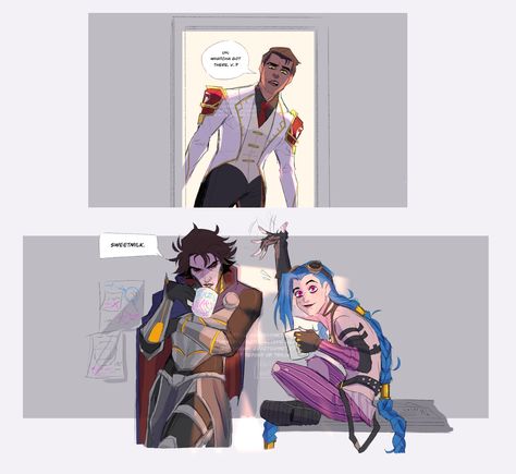 Comet💥 on Twitter: "They’re brainstorming #arcane #viktor #jinx #jayce #fanart #comic #procreate #illustration… " League Of Legends Comic, Jinx League Of Legends, Catty Noir, League Of Legends Characters, Lol League Of Legends, League Of Legends, Art Reference, Character Art, Art Inspiration