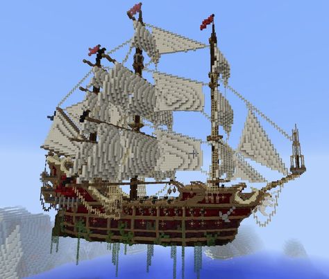 Boat In Minecraft, Minecraft No Mods, Ship Minecraft, Minecraft Building Blueprints, Minecraft Redstone, Floating Boat, Ship Design, Viking Ship, Cool Minecraft