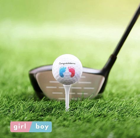 Gender Reveal Exploding Golf Balls Set for Gender Reveal Parties - ONE Wooden Tee, ONE Pink and ONE Blue Powder Filled Exploding Gender Reveal Golf Ball Included in Each Set Golf Theme Gender Reveal, Golf Gender Reveal Party, Golf Gender Reveal, Golf Theme Party, Gender Party, Golf Theme, Baby Gender Reveal Party, Port City, Baby Gender Reveal