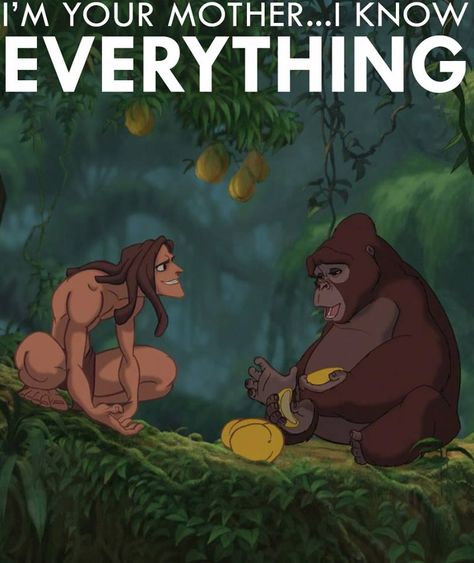 I Know Everything - Tarzan and Kala - Tarzan Tarzan Wallpaper, Tarzan 1999, Tarzan Disney, I Know Everything, Disney Animated Movies, Images Disney, Disney Wall, Childhood Movies, Disney Princes