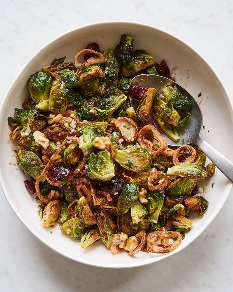 Best Fried Brussels Sprouts Recipe | Saveur Fried Brussel Sprout Salad, Fried Brussels Sprouts, Thanksgiving Spread, Fried Brussel Sprouts, Crispy Brussel Sprouts, Sprouts Recipe, French Fried Onions, Fried Shallots, Brussel Sprout Salad