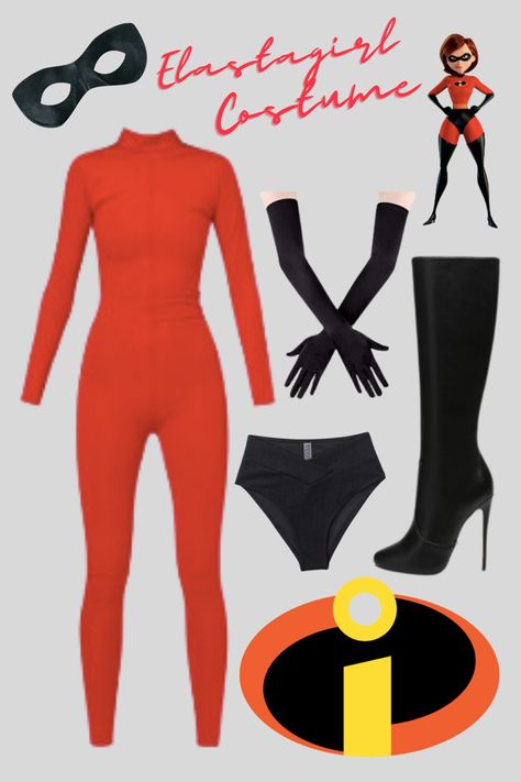 Elastigirl Costume Women, Elastigirl Costume Diy, Mrs Incredible Costume Diy, Super Hero Costumes Diy, Incredibles Costume Women, Superhero Costumes Female Diy, Ms Incredible Costume, Superhero Costumes Diy, Mr And Mrs Incredible Costume