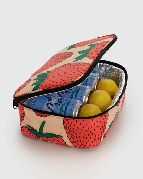 Lunch Bags & Coolers - Baggu Purse Essentials, Lunch Cooler, Cooler Lunch Bag, Scrap Material, Sac Lunch, Recycle Box, Insulated Lunch Box, Strawberry Print, Wishful Thinking