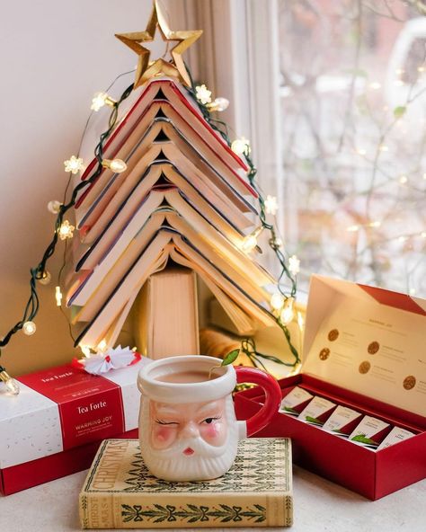 Book Cottage, Christmas Essentials, Coffee Sayings, Book Christmas Tree, Book Tree, 12 December, Aesthetic Christmas, Library Decor, Holiday Essentials