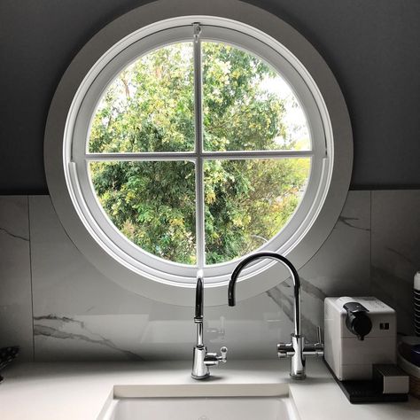 Porthole Window, Round Window, Big House, June 2024, Big Houses, Wabi Sabi, Round Mirror Bathroom, Santa Fe, Home Projects