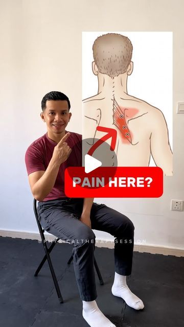 Rhomboid Pain Relief, Rhomboid Stretch, Rhomboid Exercises, Resistance Band Stretches, Shoulder Pain Relief, Natural Health Tips, Senior Fitness, Yoga Health, Resistance Bands