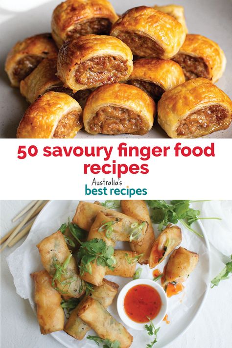 From a creamy artichoke dip to spicy Thai fish cakes, these bite-sized finger food recipes are guaranteed to satisfy your hungry guests, no matter what occasion! Spicy Finger Foods, Drinks And Nibbles Ideas, Easy Asian Finger Food, Thai Finger Food, Savory Bites For Afternoon Tea, Prawn Appetizers Finger Foods, Finger Food Recipes, Bar Food Appetizers, Prawn Canapes Finger Foods