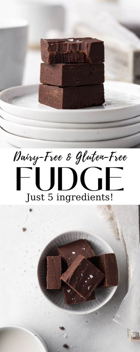 Sweet, creamy, and oh-so-chocolatey, this Dairy-Free Fudge is as melt-in-your-mouth delicious as the original. Made with just 5 simple ingredients and less than 15 minutes of active time, my vegan fudge recipe is always a favorite addition to my Christmas cookie plates! It can also be cut into hearts for a sweet Valentine treat. 💛 Vegan Fudge Recipe, Christmas Cookie Plates, Vegan Fudge Recipes, Dairy Free Fudge, Gluten Free Fudge, Vegan Fudge, Valentine Treat, Gluten Free Desserts Recipes, Fudge Recipe