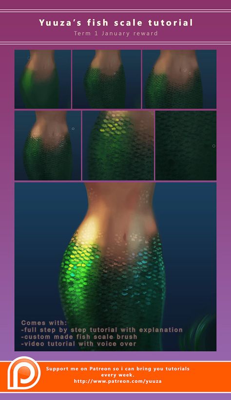 Scales, mermaid, lizard Scale Tutorial, Hur Man Målar, Coloring Tutorial, Fish Scale, Poses References, Digital Painting Tutorials, Digital Art Illustration, Digital Art Tutorial, Cthulhu