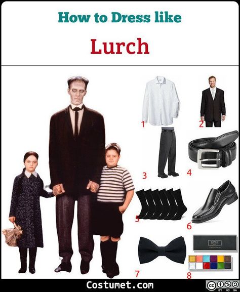 Lurch (The Addams Family) Costume for Cosplay & Halloween 2020 Lurch Costume, Adams Family Musical Costumes, Adams Family Lurch Costume, Addams Family Butler, Addams Family Costume, Lurch Makeup The Addams Family, Addams Family Musical Costumes, Lurch Addams Family Costume, Lurch Addams