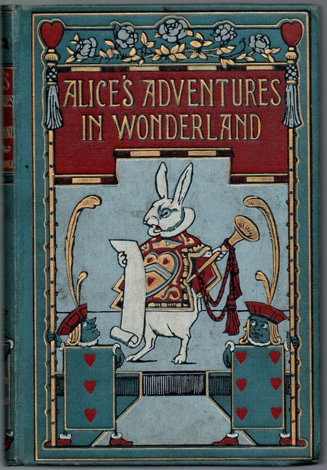 Alice's Adventures in Wonderland,1907. Illustrations: W H Walker. John Lane printed edition, UK. Old Book Cover, Illustration Art Nouveau, Sculpture Textile, Alice In Wonderland Book, Alice Book, Alice's Adventures In Wonderland, Book Cover Illustration, Vintage Book Covers, 카드 디자인